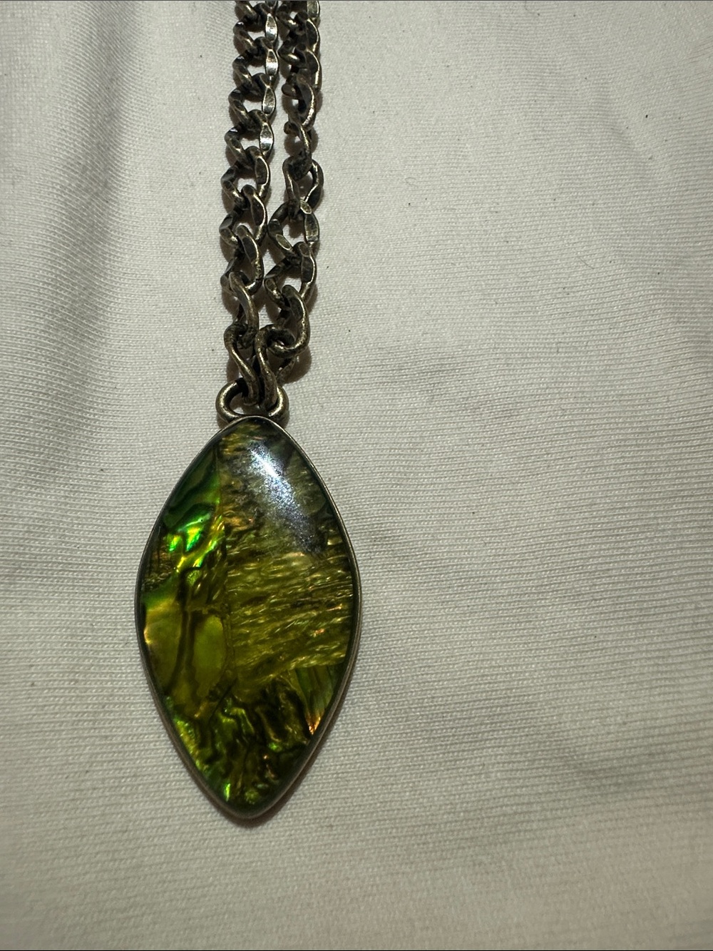 Vintage Abalone Shell Pendant Necklace